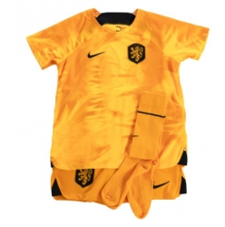 Netherlands Home Stadium Replica Jersey Kids World Cup 2022 Short Sleeves (+ pants)