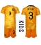 Netherlands Matthijs de Ligt #3 Home Stadium Replica Jersey Kids World Cup 2022 Short Sleeves (+ pants)