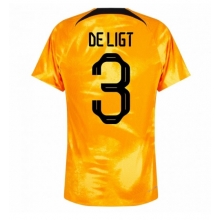 Netherlands Matthijs de Ligt #3 Home Stadium Replica Jersey World Cup 2022 Short Sleeves