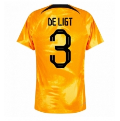 Netherlands Matthijs de Ligt #3 Home Stadium Replica Jersey World Cup 2022 Short Sleeves