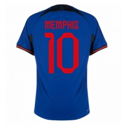 Netherlands Memphis Depay #10 Away Stadium Replica Jersey World Cup 2022 Short Sleeves