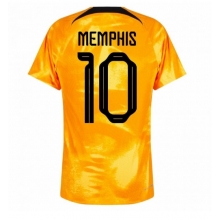 Netherlands Memphis Depay #10 Home Stadium Replica Jersey World Cup 2022 Short Sleeves