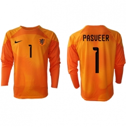 Netherlands Remko Pasveer #1 Goalkeeper Away Stadium Replica Jersey World Cup 2022 Long Sleeves