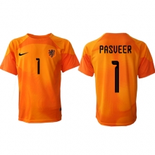 Netherlands Remko Pasveer #1 Goalkeeper Away Stadium Replica Jersey World Cup 2022 Short Sleeves