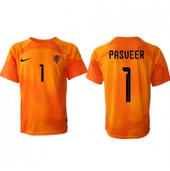 Netherlands Remko Pasveer #1 Goalkeeper Away Stadium Replica Jersey World Cup 2022 Short Sleeves