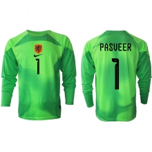 Netherlands Remko Pasveer #1 Goalkeeper Home Stadium Replica Jersey World Cup 2022 Long Sleeves