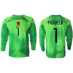 Netherlands Remko Pasveer #1 Goalkeeper Home Stadium Replica Jersey World Cup 2022 Long Sleeves