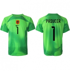 Netherlands Remko Pasveer #1 Goalkeeper Home Stadium Replica Jersey World Cup 2022 Short Sleeves