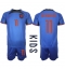 Netherlands Steven Berghuis #11 Away Stadium Replica Jersey Kids World Cup 2022 Short Sleeves (+ pants)