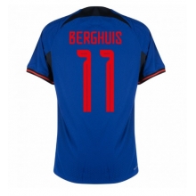 Netherlands Steven Berghuis #11 Away Stadium Replica Jersey World Cup 2022 Short Sleeves