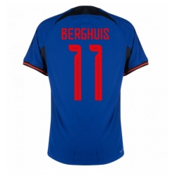 Netherlands Steven Berghuis #11 Away Stadium Replica Jersey World Cup 2022 Short Sleeves