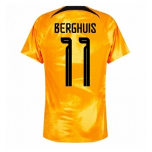 Netherlands Steven Berghuis #11 Home Stadium Replica Jersey World Cup 2022 Short Sleeves