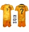 Netherlands Steven Bergwijn #7 Home Stadium Replica Jersey Kids World Cup 2022 Short Sleeves (+ pants)