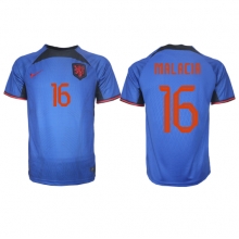 Netherlands Tyrell Malacia #16 Away Stadium Replica Jersey World Cup 2022 Short Sleeves