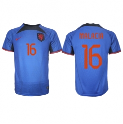 Netherlands Tyrell Malacia #16 Away Stadium Replica Jersey World Cup 2022 Short Sleeves