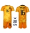 Netherlands Tyrell Malacia #16 Home Stadium Replica Jersey Kids World Cup 2022 Short Sleeves (+ pants)