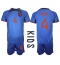 Netherlands Virgil van Dijk #4 Away Stadium Replica Jersey Kids World Cup 2022 Short Sleeves (+ pants)