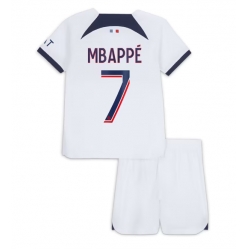 Paris Saint-Germain Kylian Mbappe #7 Away Stadium Replica Jersey Kids 2023-24 Short Sleeves (+ pants)