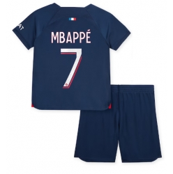 Paris Saint-Germain Kylian Mbappe #7 Home Stadium Replica Jersey Kids 2023-24 Short Sleeves (+ pants)