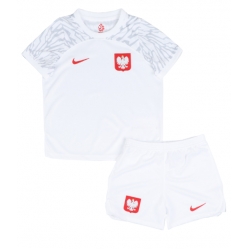 Poland Home Stadium Replica Jersey Kids World Cup 2022 Short Sleeves (+ pants)