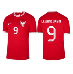 Poland Robert Lewandowski #9 Away Stadium Replica Jersey World Cup 2022 Short Sleeves