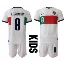 Portugal Bruno Fernandes #8 Away Stadium Replica Jersey Kids World Cup 2022 Short Sleeves (+ pants)