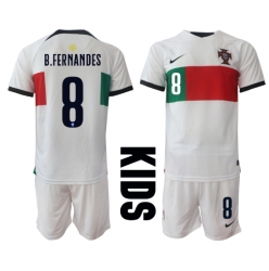 Portugal Bruno Fernandes #8 Away Stadium Replica Jersey Kids World Cup 2022 Short Sleeves (+ pants)