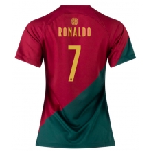 Portugal Cristiano Ronaldo #7 Home Stadium Replica Jersey Women World Cup 2022 Short Sleeves