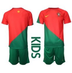 Portugal Home Stadium Replica Jersey Kids World Cup 2022 Short Sleeves (+ pants)