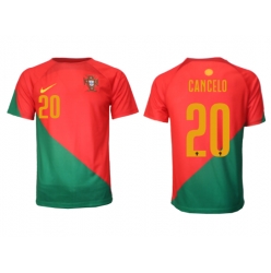 Portugal Joao Cancelo #20 Home Stadium Replica Jersey World Cup 2022 Short Sleeves