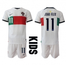 Portugal Joao Felix #11 Away Stadium Replica Jersey Kids World Cup 2022 Short Sleeves (+ pants)