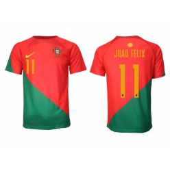 Portugal Joao Felix #11 Home Stadium Replica Jersey World Cup 2022 Short Sleeves