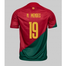 Portugal Nuno Mendes #19 Home Stadium Replica Jersey World Cup 2022 Short Sleeves