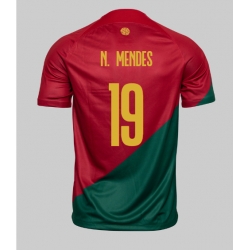 Portugal Nuno Mendes #19 Home Stadium Replica Jersey World Cup 2022 Short Sleeves