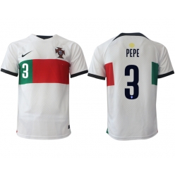 Portugal Pepe #3 Away Stadium Replica Jersey World Cup 2022 Short Sleeves