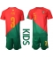 Portugal Pepe #3 Home Stadium Replica Jersey Kids World Cup 2022 Short Sleeves (+ pants)