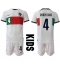 Portugal Ruben Dias #4 Away Stadium Replica Jersey Kids World Cup 2022 Short Sleeves (+ pants)