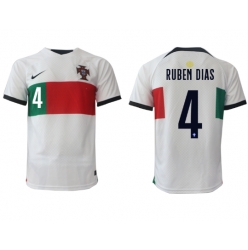 Portugal Ruben Dias #4 Away Stadium Replica Jersey World Cup 2022 Short Sleeves