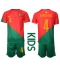 Portugal Ruben Dias #4 Home Stadium Replica Jersey Kids World Cup 2022 Short Sleeves (+ pants)