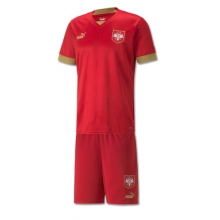 Serbia Home Stadium Replica Jersey Kids World Cup 2022 Short Sleeves (+ pants)