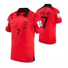 South Korea Son Heung-min #7 Home Stadium Replica Jersey World Cup 2022 Short Sleeves