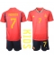 Spain Alvaro Morata #7 Home Stadium Replica Jersey Kids World Cup 2022 Short Sleeves (+ pants)