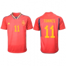 Spain Ferran Torres #11 Home Stadium Replica Jersey World Cup 2022 Short Sleeves