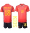 Spain Jordi Alba #18 Home Stadium Replica Jersey Kids World Cup 2022 Short Sleeves (+ pants)