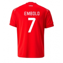 Switzerland Breel Embolo #7 Home Stadium Replica Jersey World Cup 2022 Short Sleeves