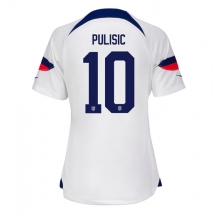 United States Christian Pulisic #10 Home Stadium Replica Jersey Women World Cup 2022 Short Sleeves