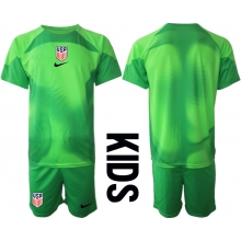 United States Goalkeeper Away Stadium Replica Jersey Kids World Cup 2022 Short Sleeves (+ pants)