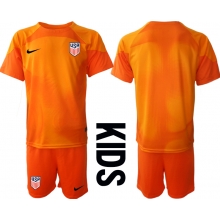 United States Goalkeeper Home Stadium Replica Jersey Kids World Cup 2022 Short Sleeves (+ pants)