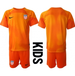 United States Goalkeeper Home Stadium Replica Jersey Kids World Cup 2022 Short Sleeves (+ pants)