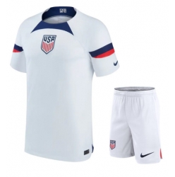 United States Home Stadium Replica Jersey Kids World Cup 2022 Short Sleeves (+ pants)